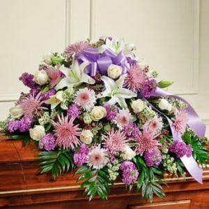 Treasured Memories Half Casket Cover - Lavender