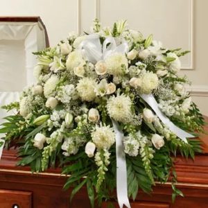 Treasured Memories Half Casket Cover - White