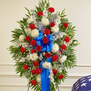 Profound Sympathies Standing Spray - Red, White & Blue