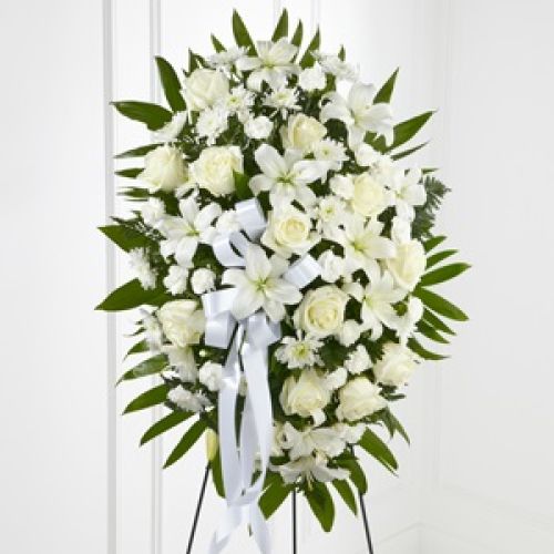 white sympathy flowers