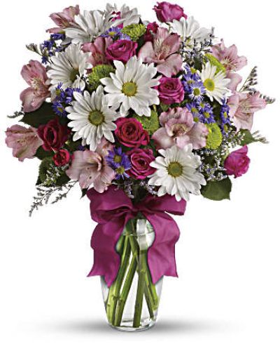 <h3 style="color;red;"><strong>***Limited Supply***</strong></h3>
<div id="mark-3" class="m-pdp-tabs-marketing-description">Looking for the prettiest bouquet in town? We've got the perfect all-around choice! Pretty Please is a flower bouquet with all the right stuff - a lovely mix of fresh flowers in breezy shades of pink, white, lavender and more at a wonderfully reasonable price, all tied up with a big pink bow. A great way to make someone smile.</div>
<p> </p>
<div id="desc-3">
<ul>
<li>A mix of fresh flowers such as spray roses, daisy and button spray chrysanthemums, Monte Cassino asters and limonium, in shades of white, pink, green, purple and lavender.</li>
</ul>
</div>